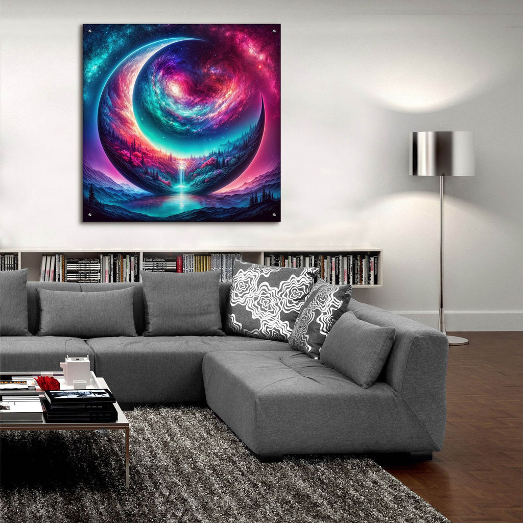 Moon World 2 by Rey Klimt - 36x36 acrylic wall art in a room