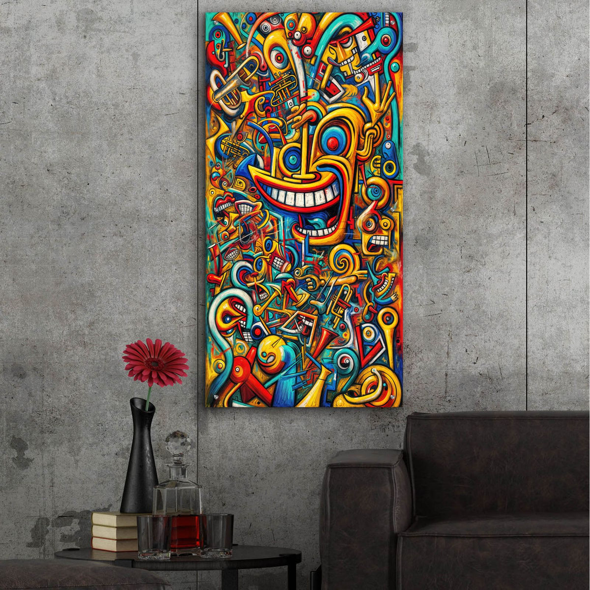 Orchestra Abstract 1 by Rey Klimt - 24x48 acrylic wall art in a room