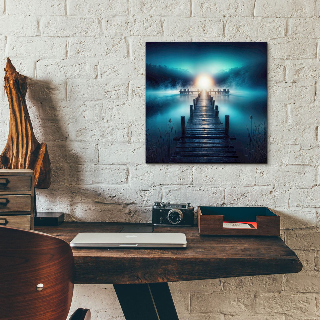 Pier At Sunrise 1 by Rey Klimt - 12x12 acrylic wall art in a room