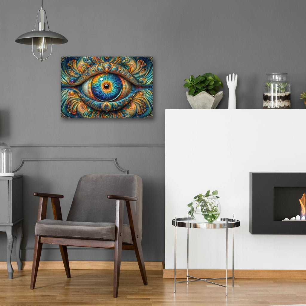 Psychedelic Eye 3 by Rey Klimt - 24x16 acrylic wall art in a room