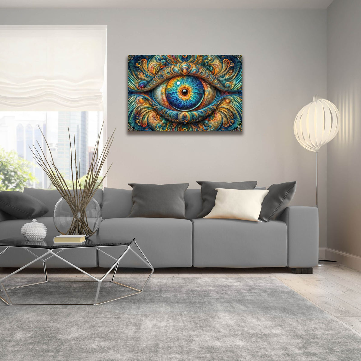 Psychedelic Eye 3 by Rey Klimt - 36x24 acrylic wall art in a room