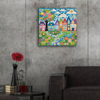 Quilt Style Scene 1 by Rey Klimt - 24x24 acrylic wall art in a room
