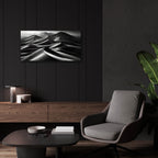 Sand Dunes B&w 2 by Rey Klimt - 24x12 acrylic wall art in a room