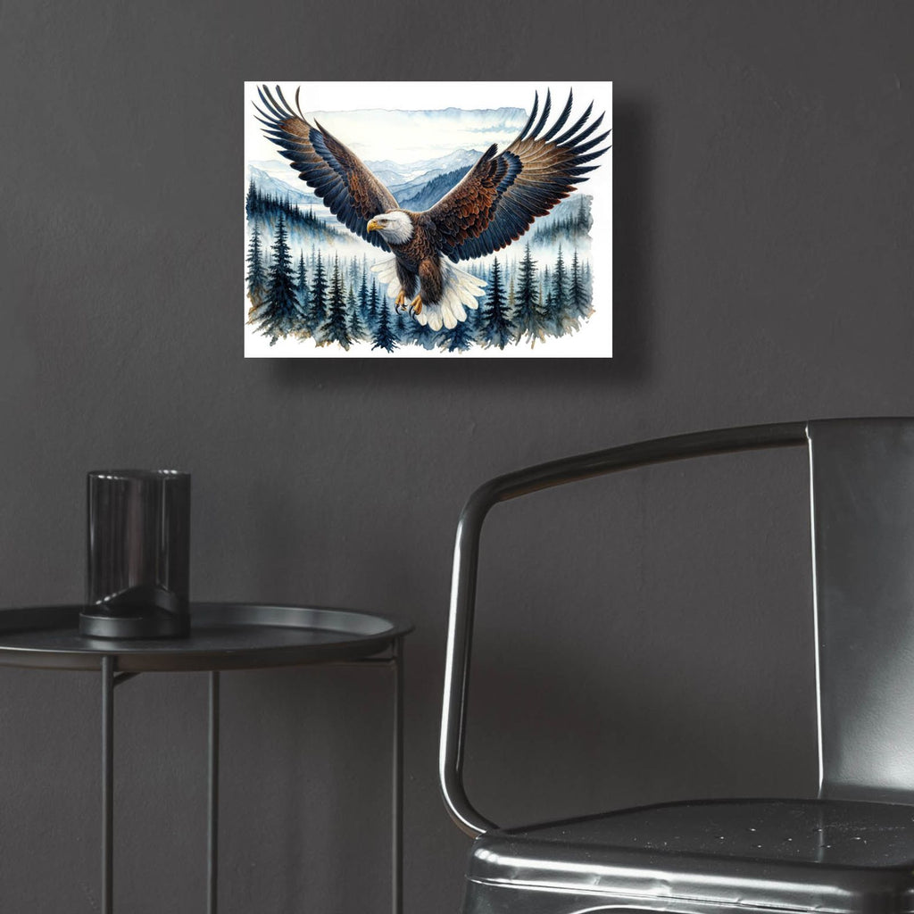 Soaring Bald Eagle 3 by Rey Klimt - 16x12 acrylic wall art in a room