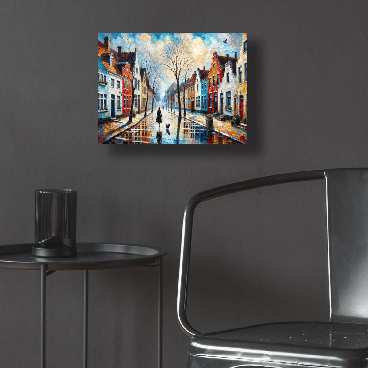 Steet Scene 4 by Rey Klimt - 16x12 acrylic wall art in a room