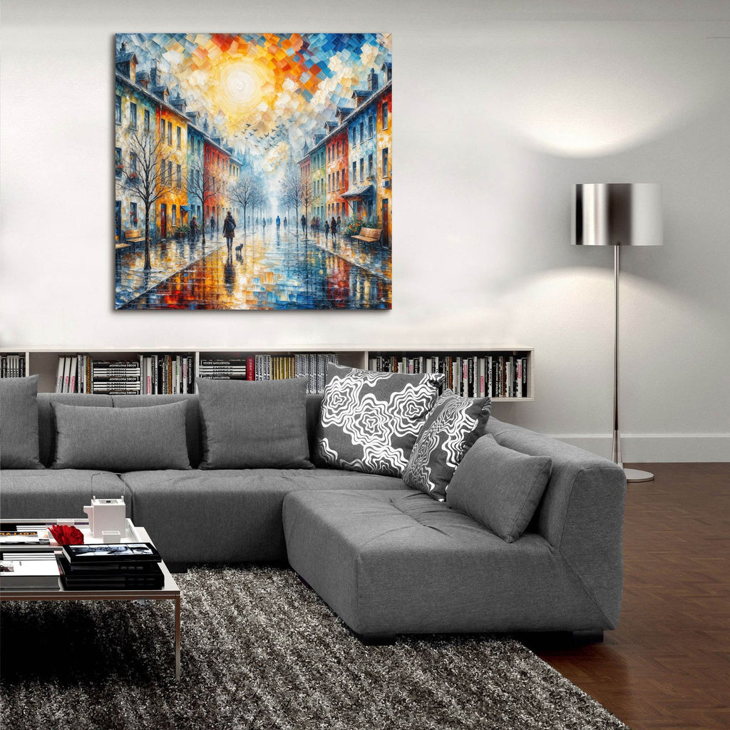 Street Scene 1 by Rey Klimt - 36x36 acrylic wall art in a room