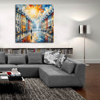 Street Scene 1 by Rey Klimt - 36x36 acrylic wall art in a room