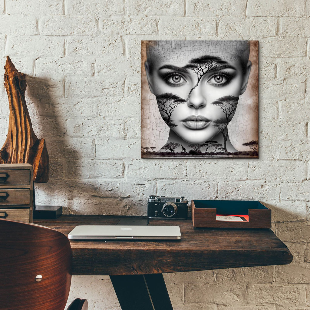 Thinking Of Africa 1 by Rey Klimt - 12x12 acrylic wall art in a room