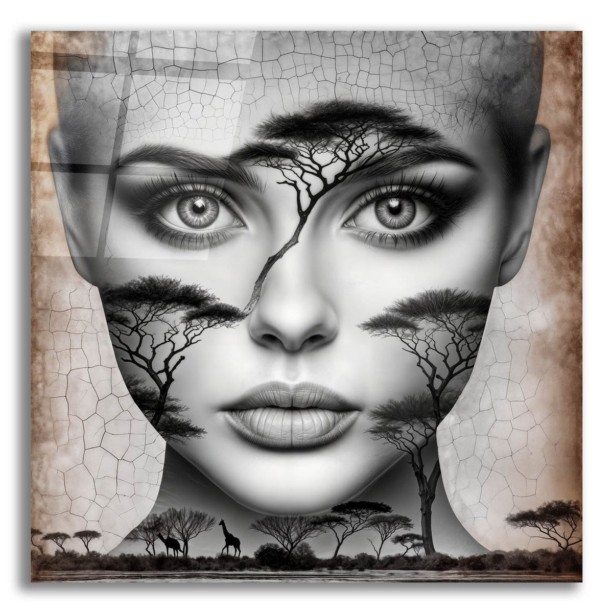 Thinking Of Africa 1 by Rey Klimt acrylic glass wall art