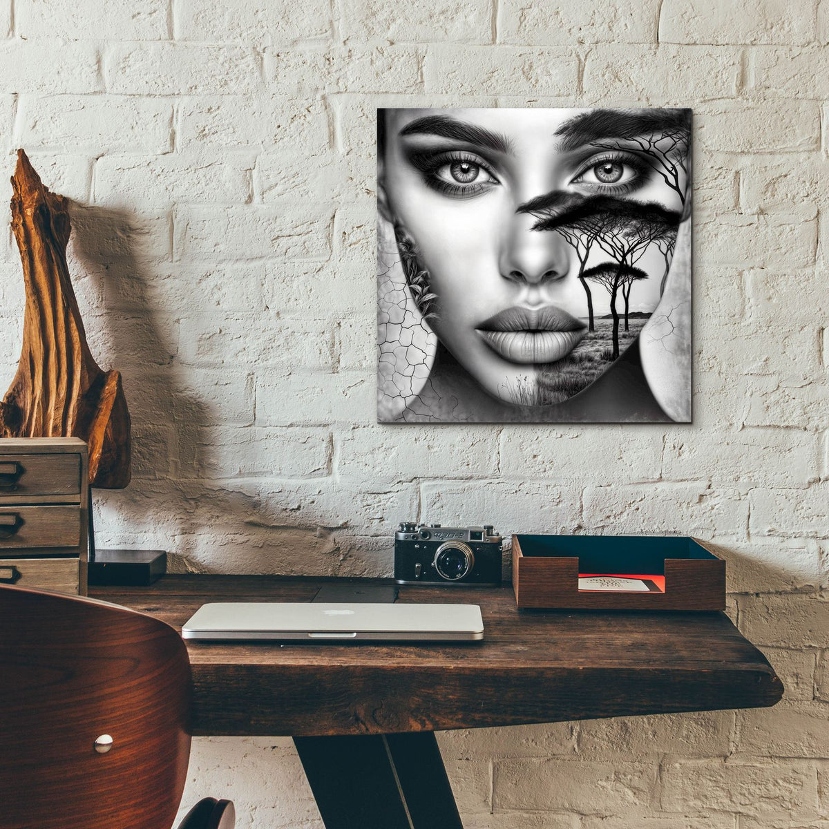 Thinking Of Africa 2 by Rey Klimt - 12x12 acrylic wall art in a room