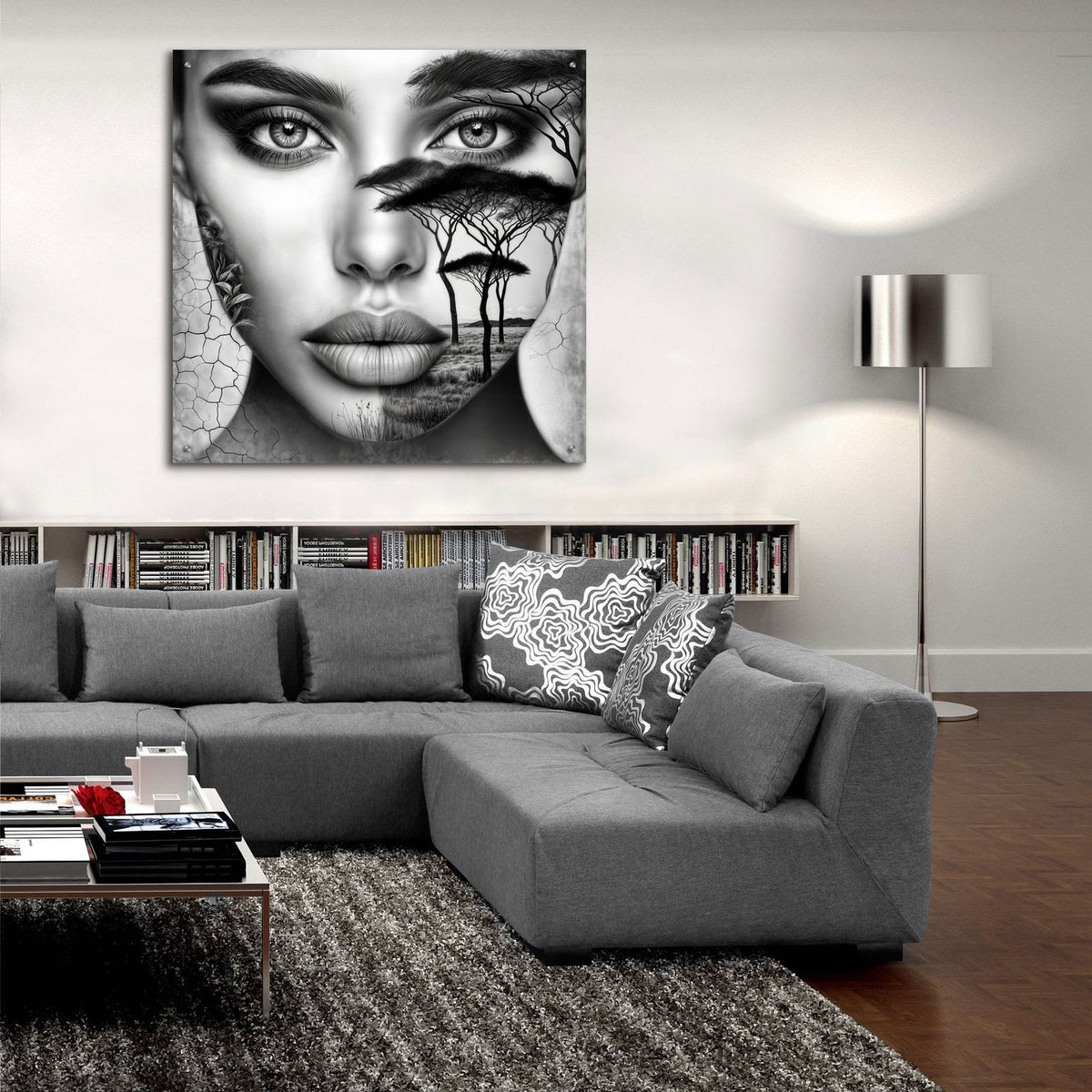 Thinking Of Africa 2 by Rey Klimt - 36x36 acrylic wall art in a room