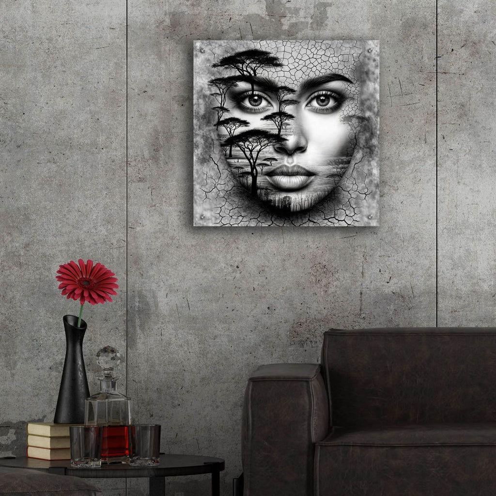 Thinking Of Africa 3 by Rey Klimt - 24x24 acrylic wall art in a room
