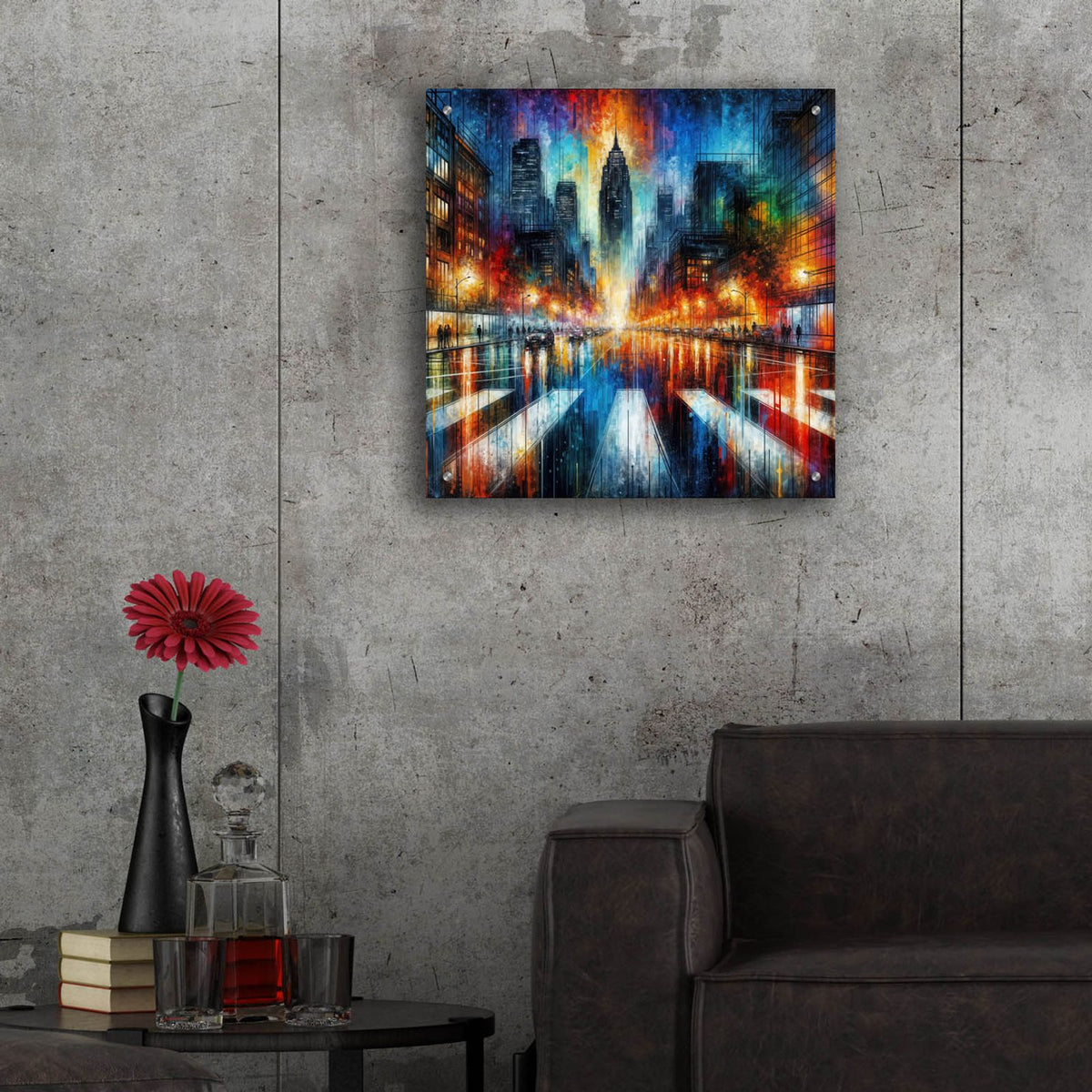 Urban Abstract 7 by Rey Klimt - 24x24 acrylic wall art in a room