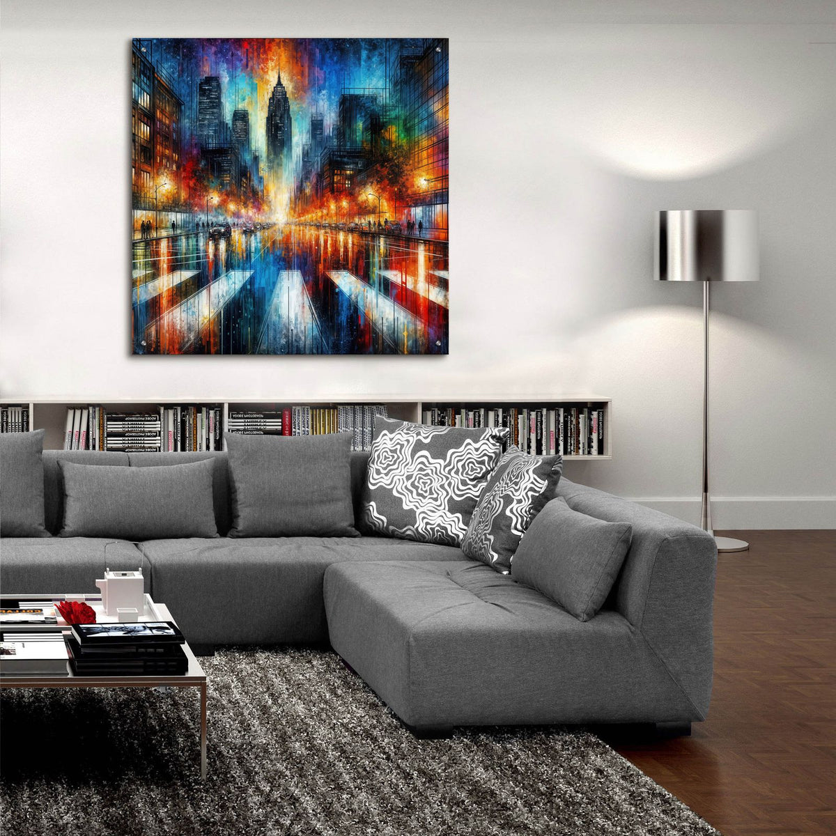 Urban Abstract 7 by Rey Klimt - 36x36 acrylic wall art in a room