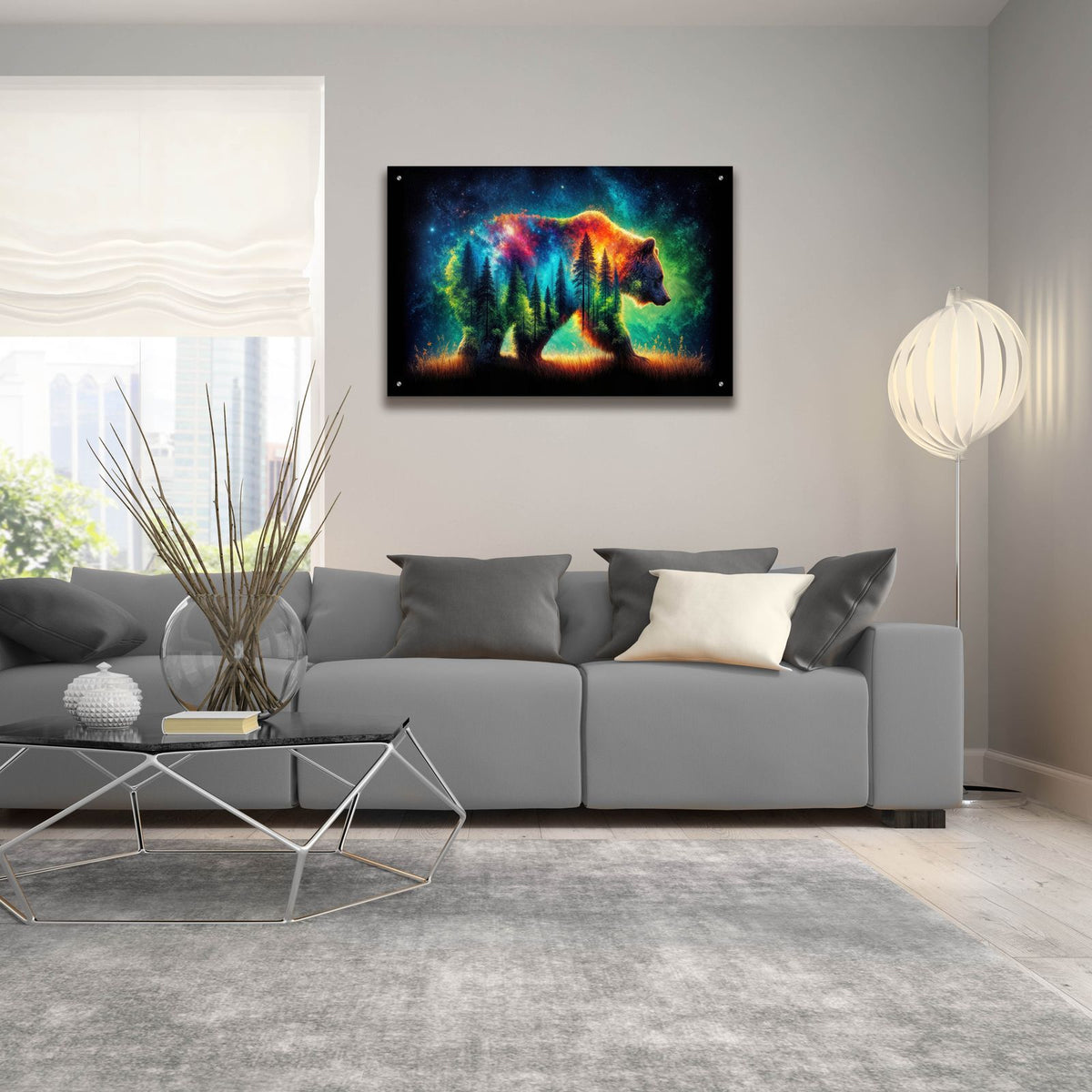 Vibrant Bear 2 by Rey Klimt - 36x24 acrylic wall art in a room