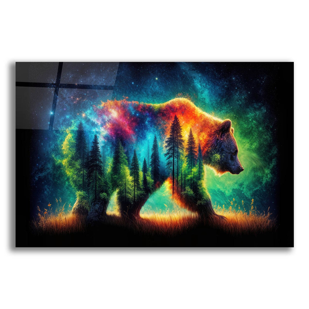 Vibrant Bear 2 by Rey Klimt acrylic glass wall art