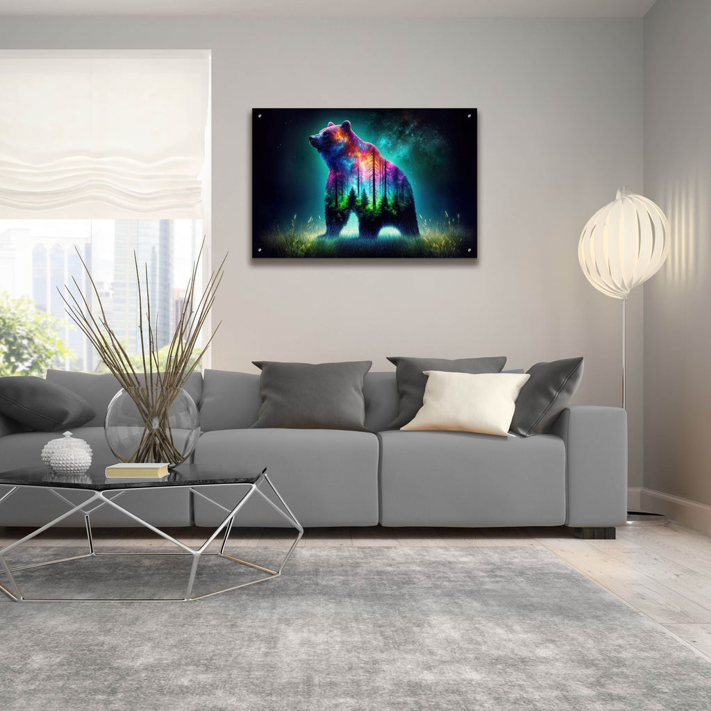 Vibrant Bear 5 by Rey Klimt - 36x24 acrylic wall art in a room