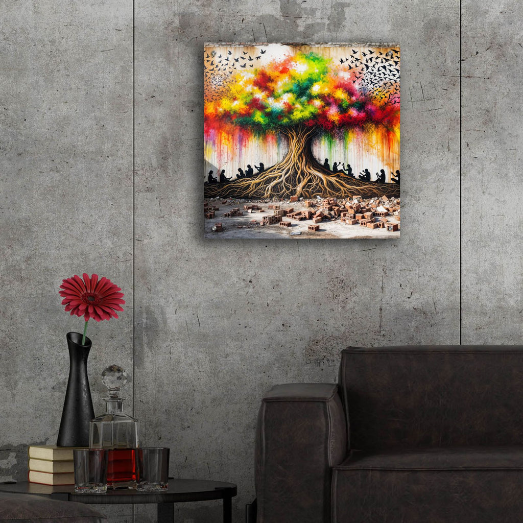 Wisdom Tree 3 by Rey Klimt - 24x24 acrylic wall art in a room