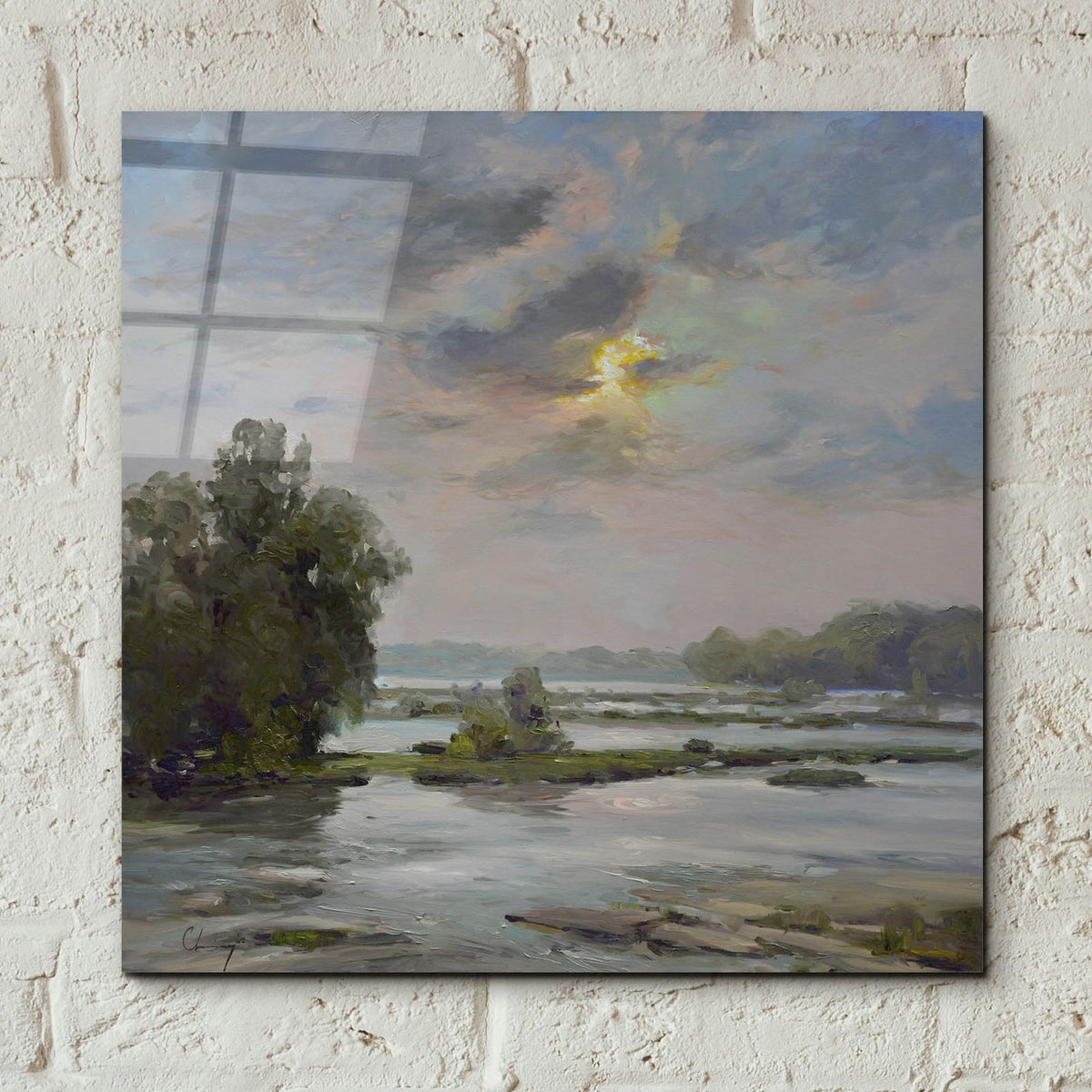 James River From Belle Isle 2 by Chuck Larivey - 12x12 acrylic wall art in a room