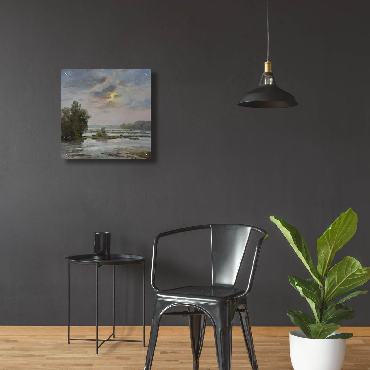 James River From Belle Isle 2 by Chuck Larivey - 24x24 acrylic wall art in a room