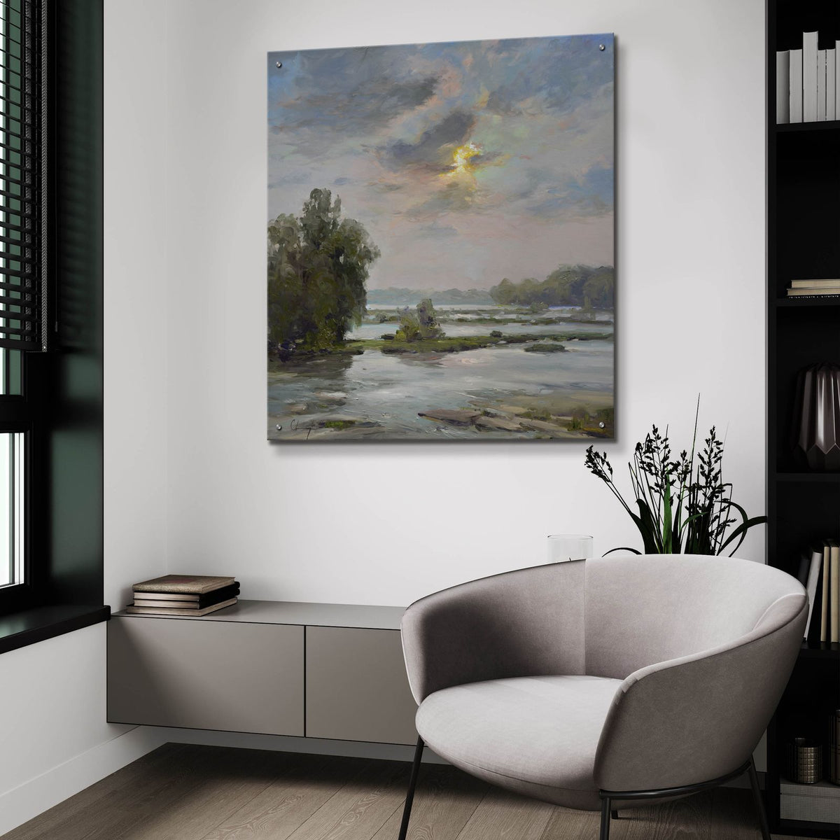 James River From Belle Isle 2 by Chuck Larivey - 36x36 acrylic wall art in a room