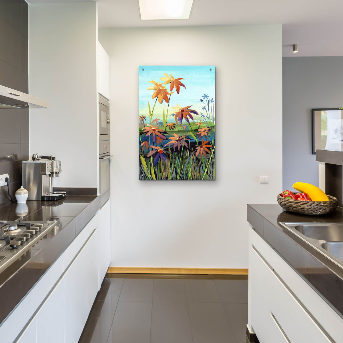 Daisies In Sunset Colors by Brook Page - 24x36 acrylic wall art in a room