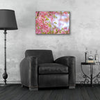 Whimsical Bee & Cherry Tree by Carrie Ann Grippo-Pike - 24x16 acrylic wall art in a room