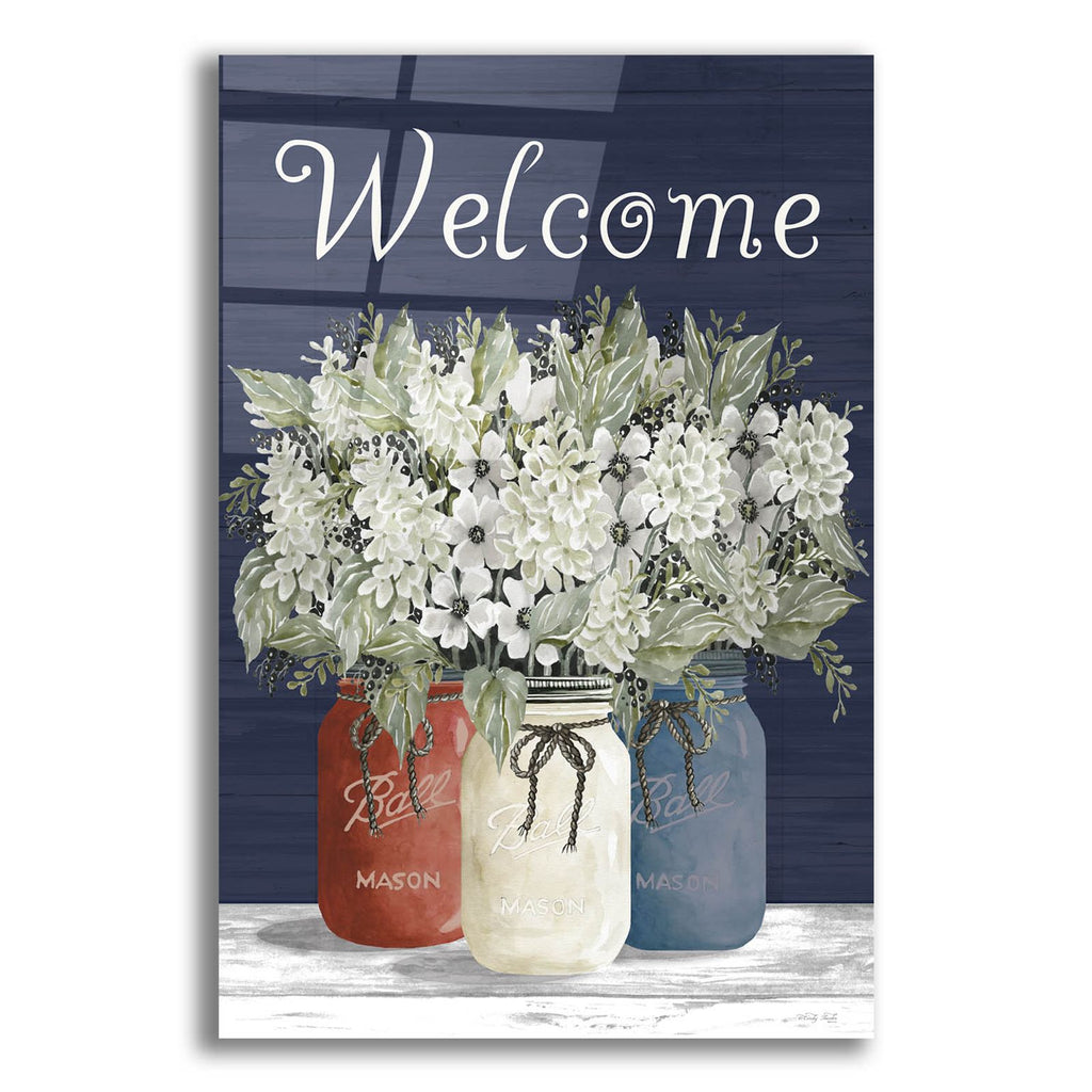Welcome Red, White & Blue Jar Trio by Cindy Jacobs acrylic glass wall art