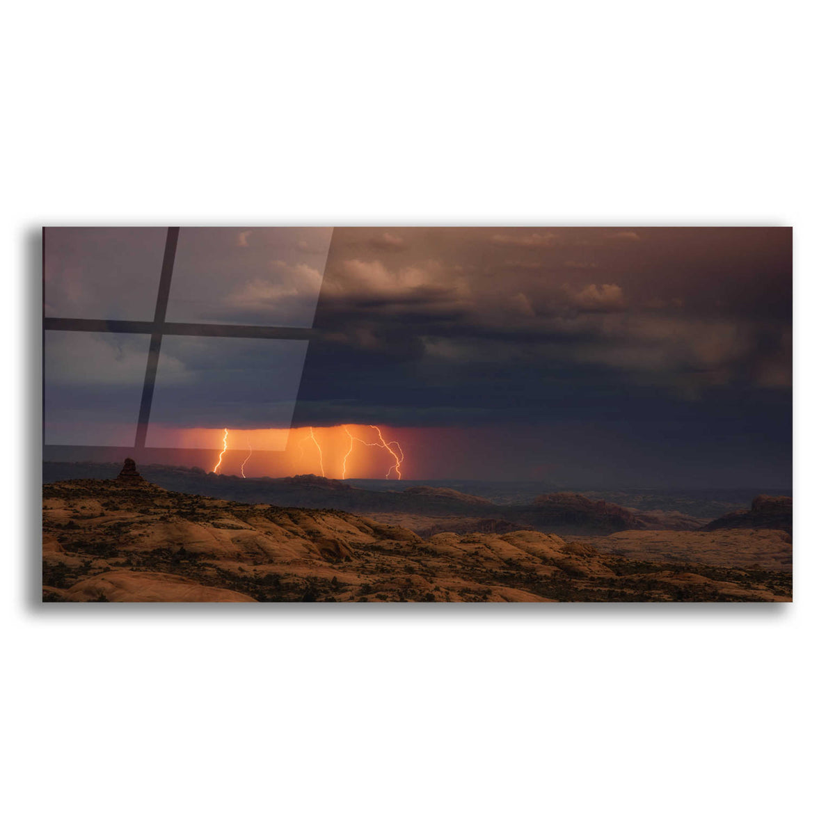 Epic Art 'Arches Light Show' by Darren White, Acrylic Glass Wall Art,24x12