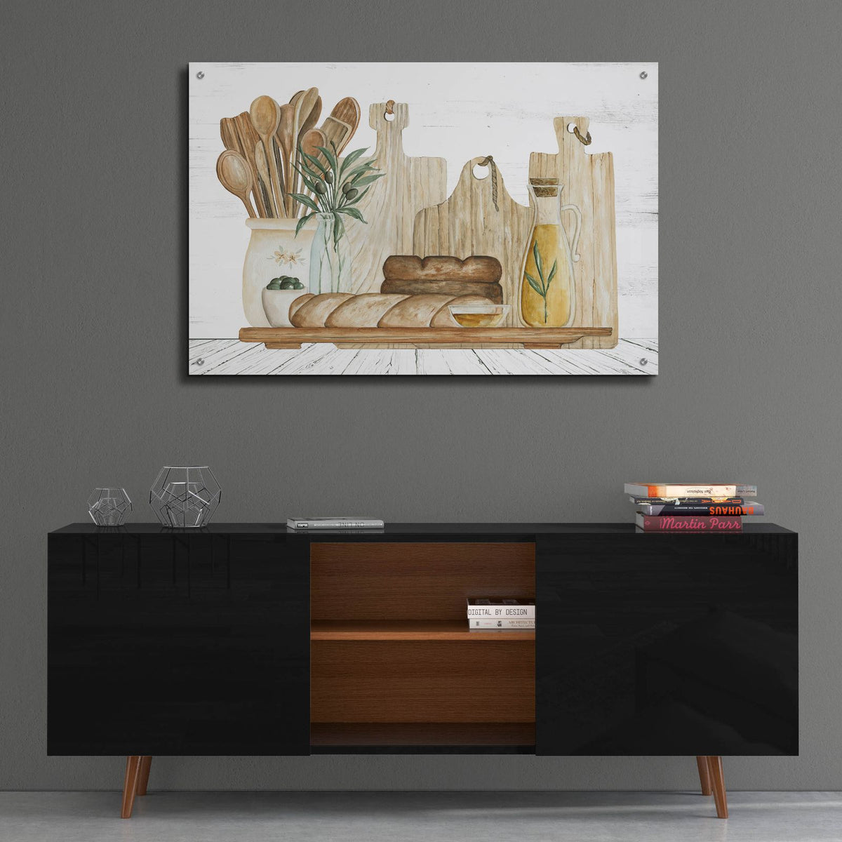 Tuscan Bread Board by Cindy Jacobs - 36x24 acrylic wall art in a room