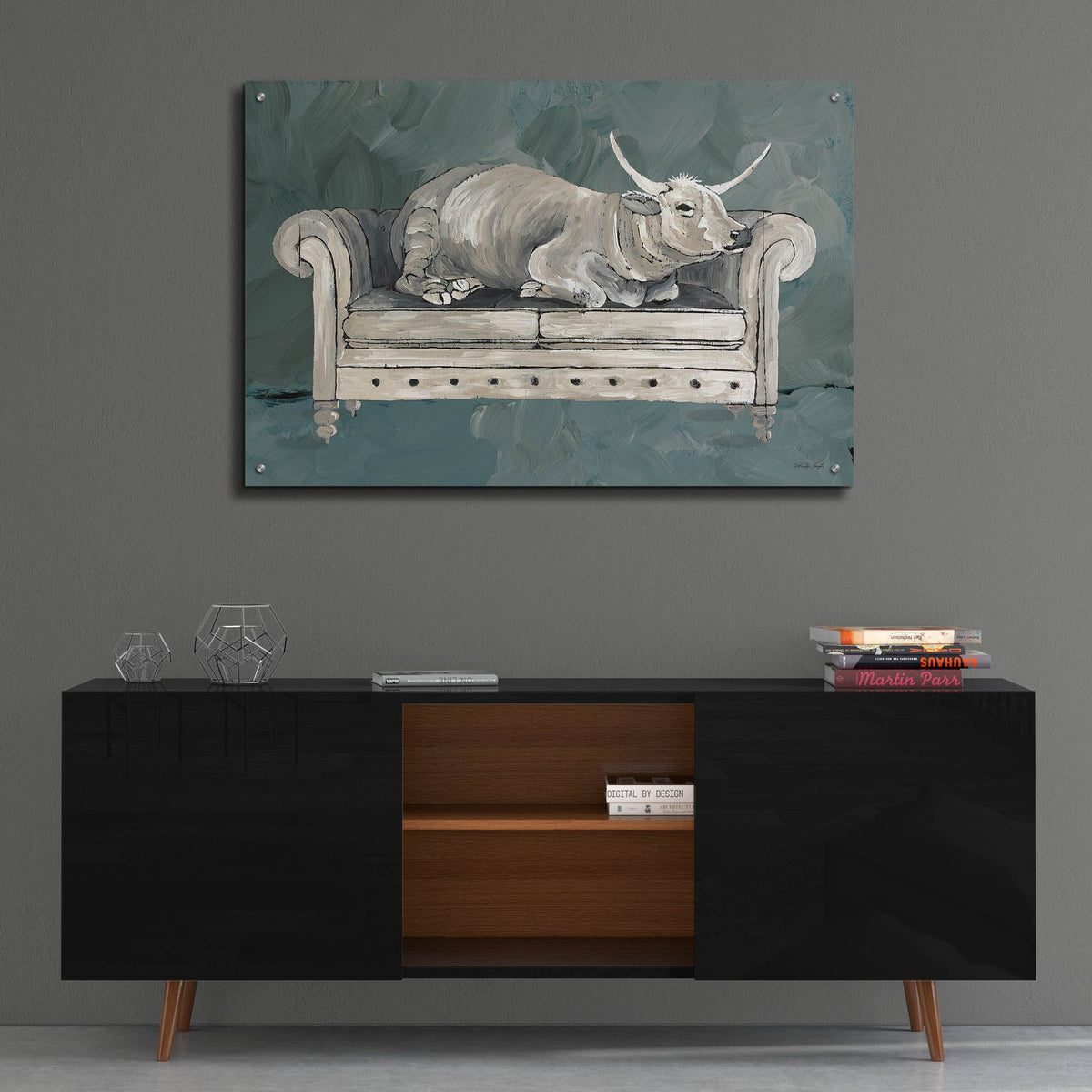 Cowches 1 by Cindy Jacobs - 36x24 acrylic wall art in a room
