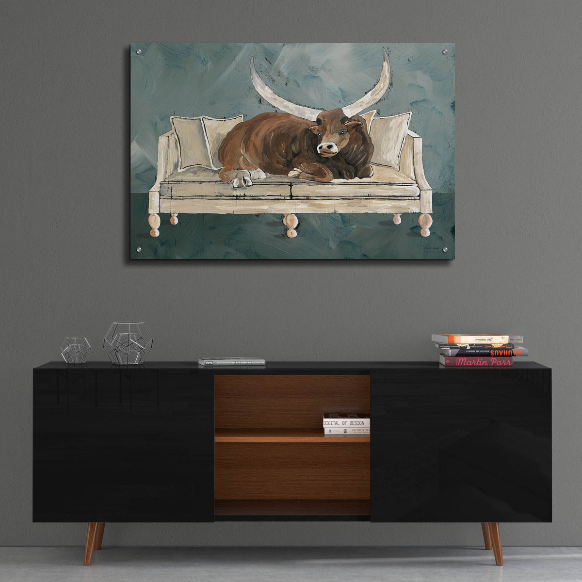 Cowches 2 by Cindy Jacobs - 36x24 acrylic wall art in a room