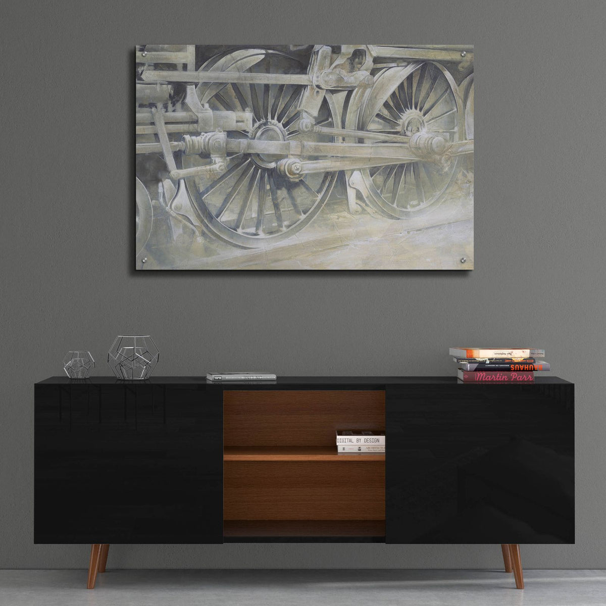 Wheels In Motion by Cloverfield & Co. - 36x24 acrylic wall art in a room