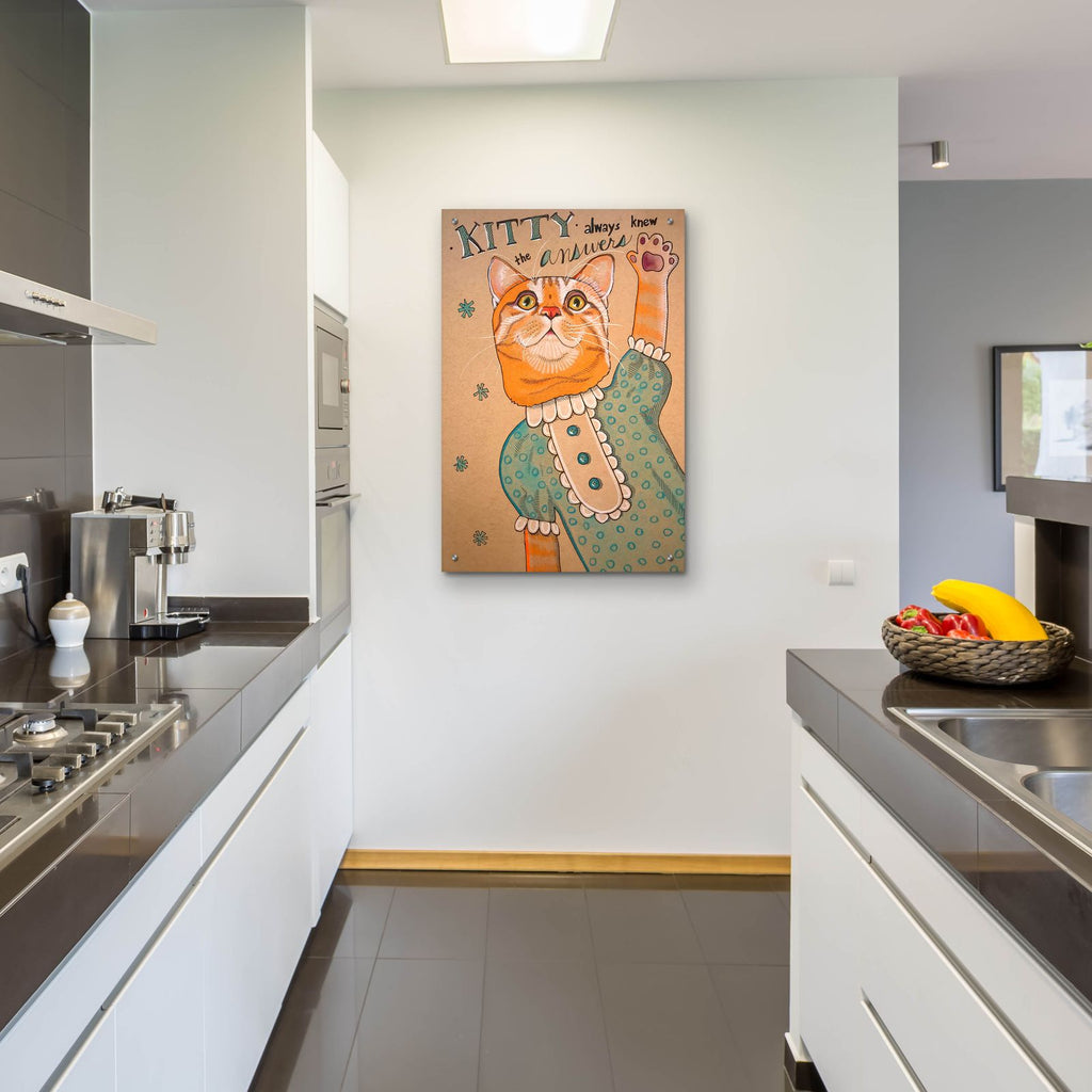 Answering Kitty by Bebe Keith - 24x36 acrylic wall art in a room