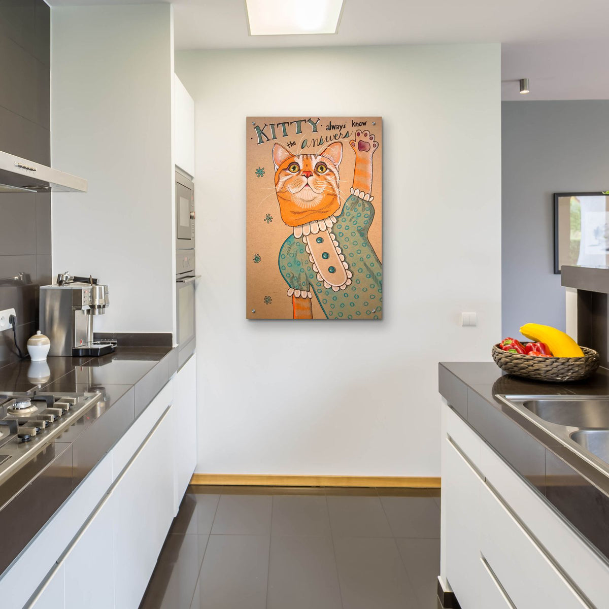 Answering Kitty by Bebe Keith - 24x36 acrylic wall art in a room