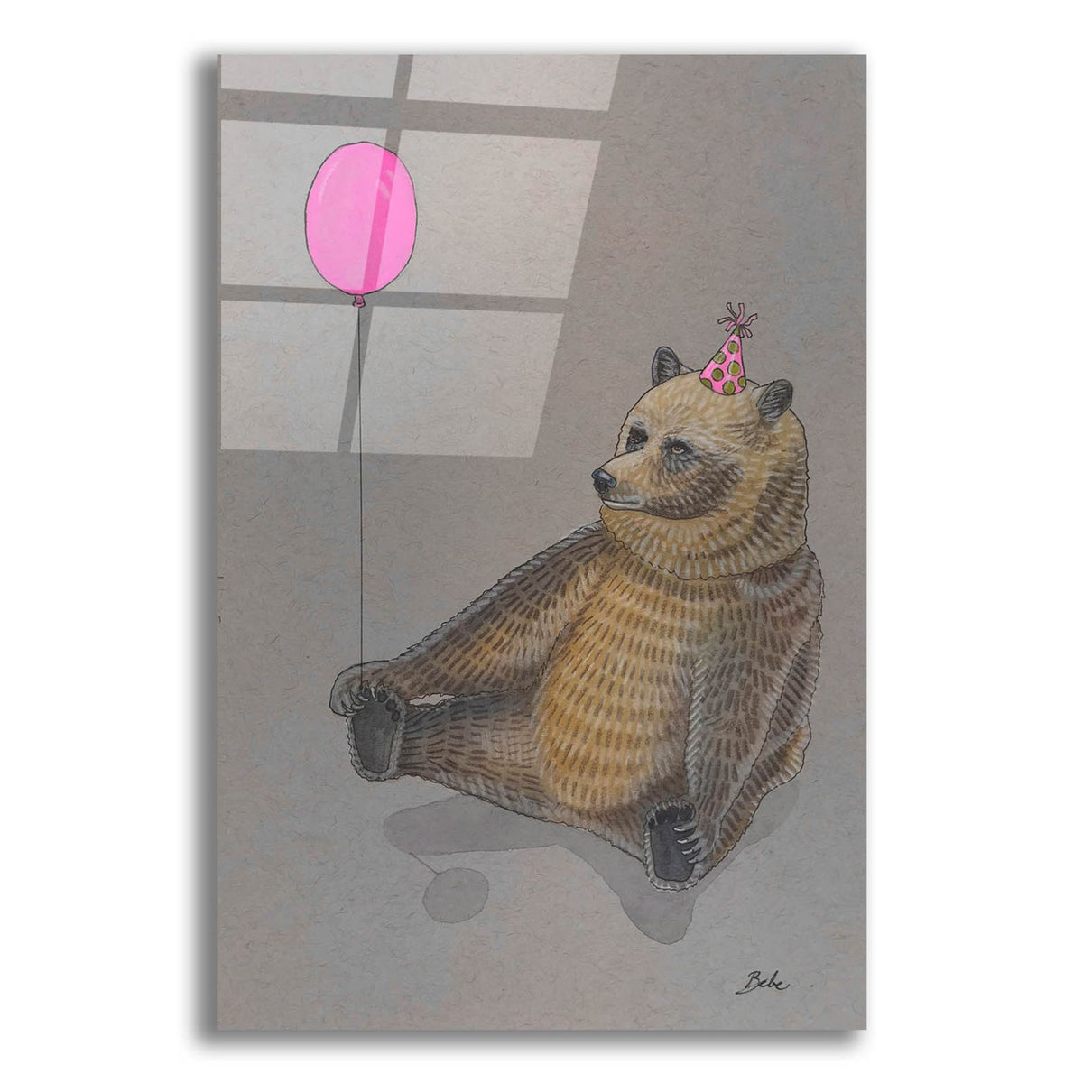 Bear Waiting To Party by Bebe Keith acrylic glass wall art