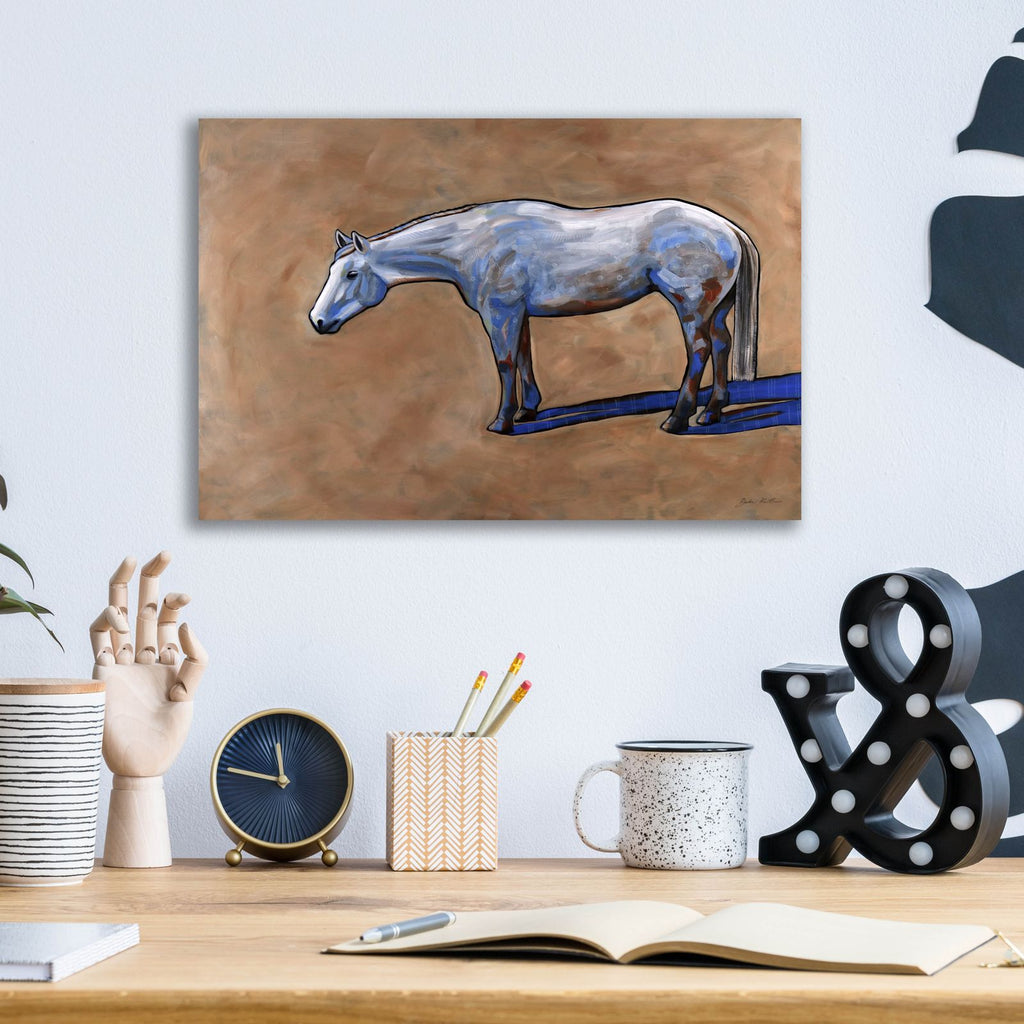 Blue Horse by Bebe Keith - 16x12 acrylic wall art in a room