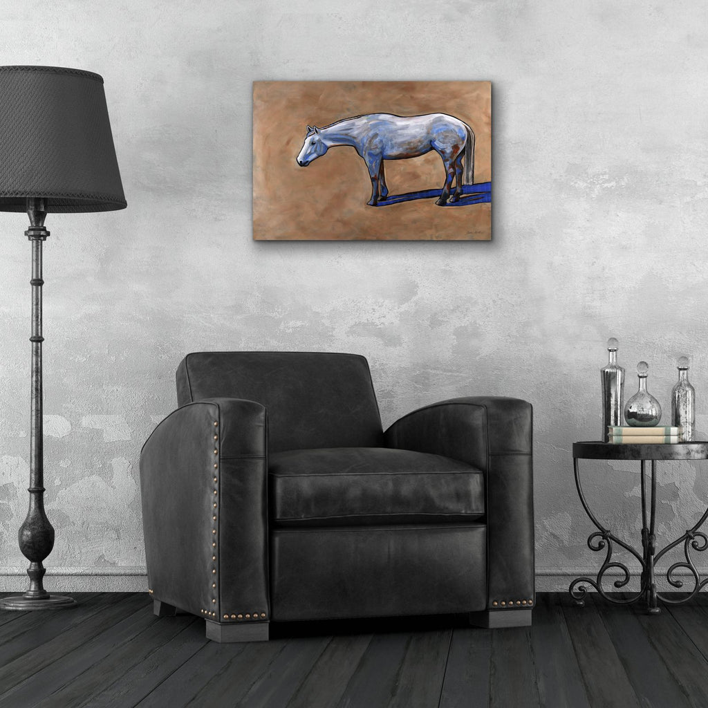 Blue Horse by Bebe Keith - 24x16 acrylic wall art in a room