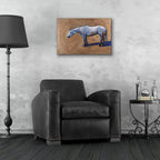 Blue Horse by Bebe Keith - 24x16 acrylic wall art in a room