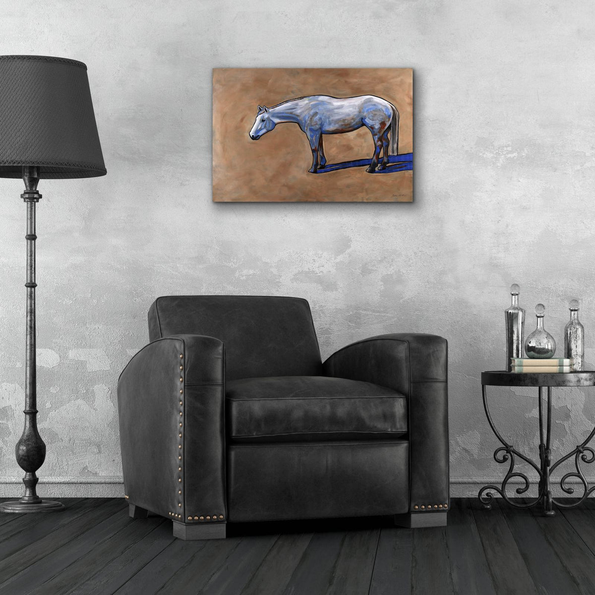 Blue Horse by Bebe Keith - 24x16 acrylic wall art in a room