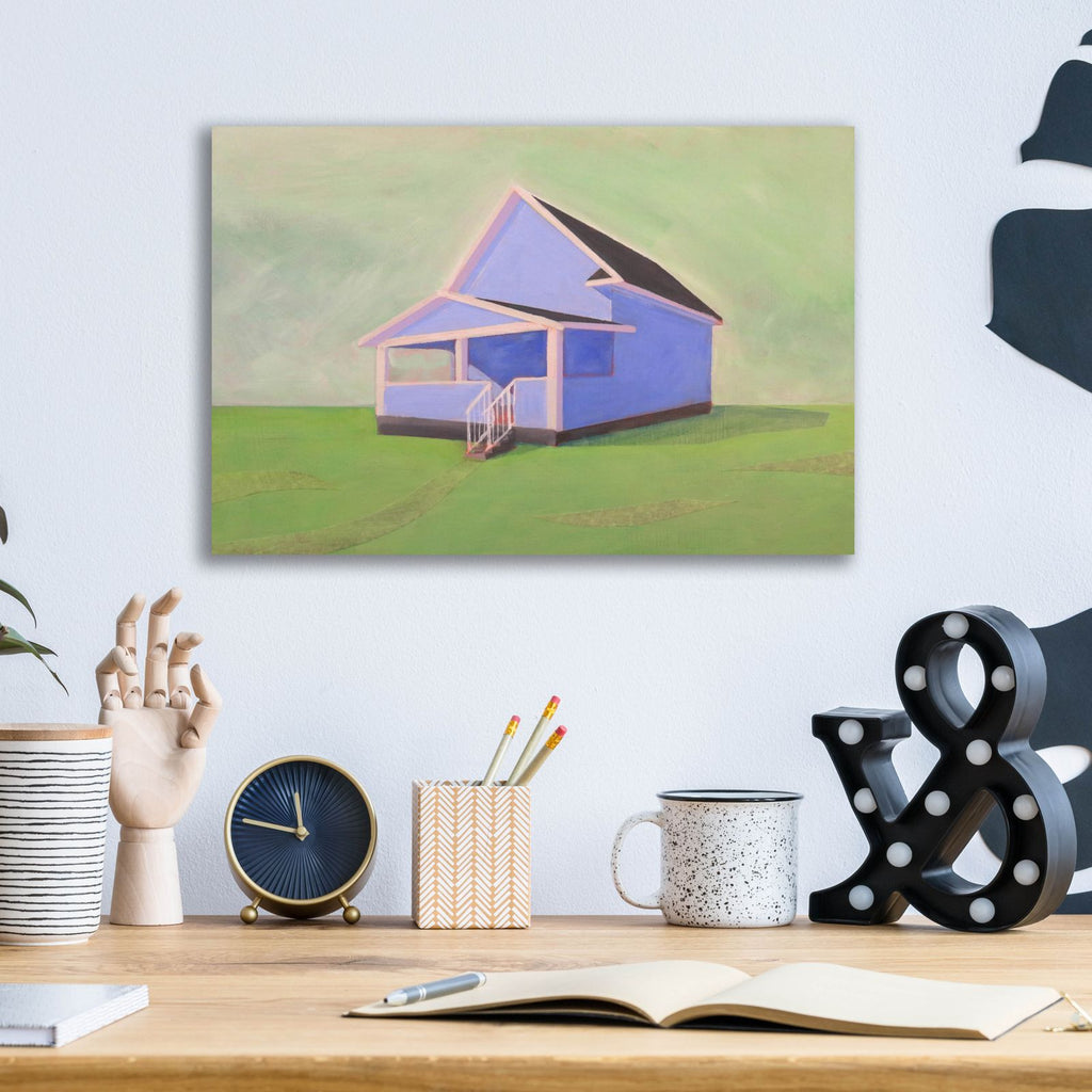 Blue House by Bebe Keith - 16x12 acrylic wall art in a room