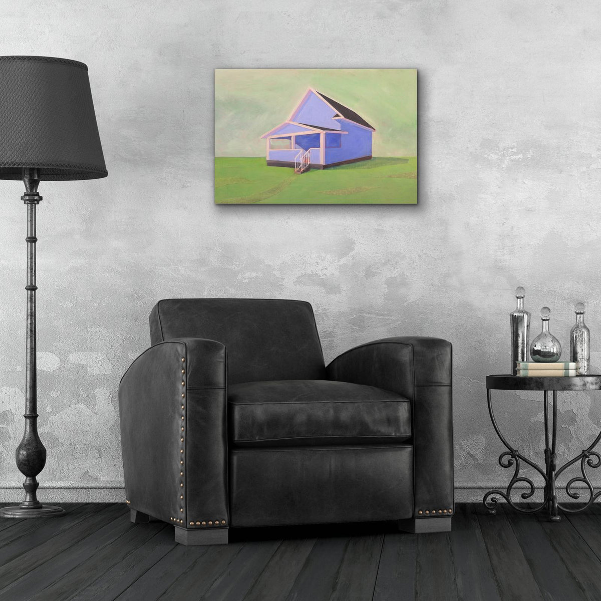 Blue House by Bebe Keith - 24x16 acrylic wall art in a room