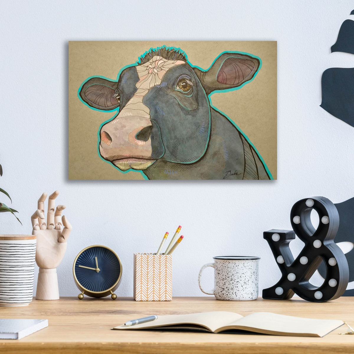 Epic Art 'Cow Now'  by Bebe Keith Acrylic Glass Wall Art,16x12