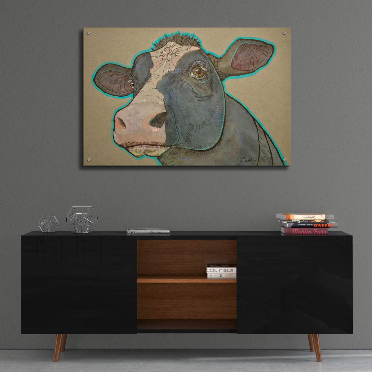 Cow Now by Bebe Keith - 36x24 acrylic wall art in a room
