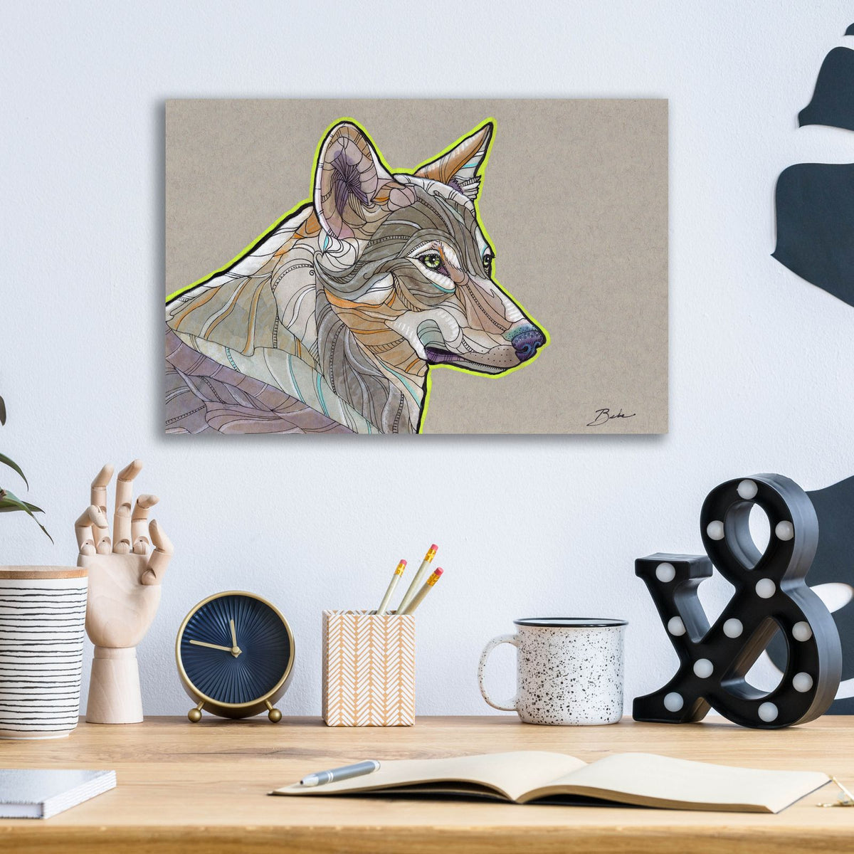 Coyote Pretty by Bebe Keith - 16x12 acrylic wall art in a room