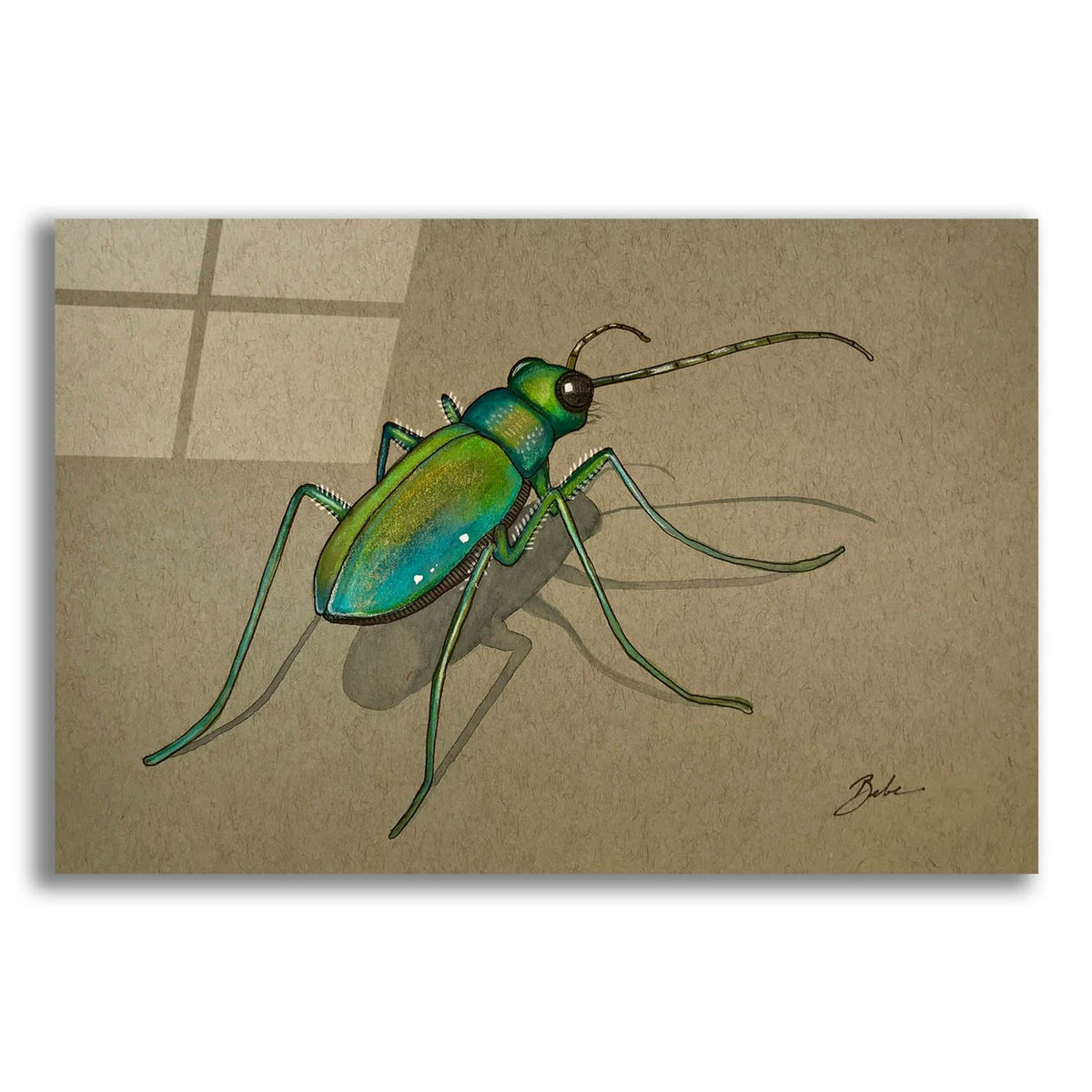 Green Beetle Walk by Bebe Keith acrylic glass wall art