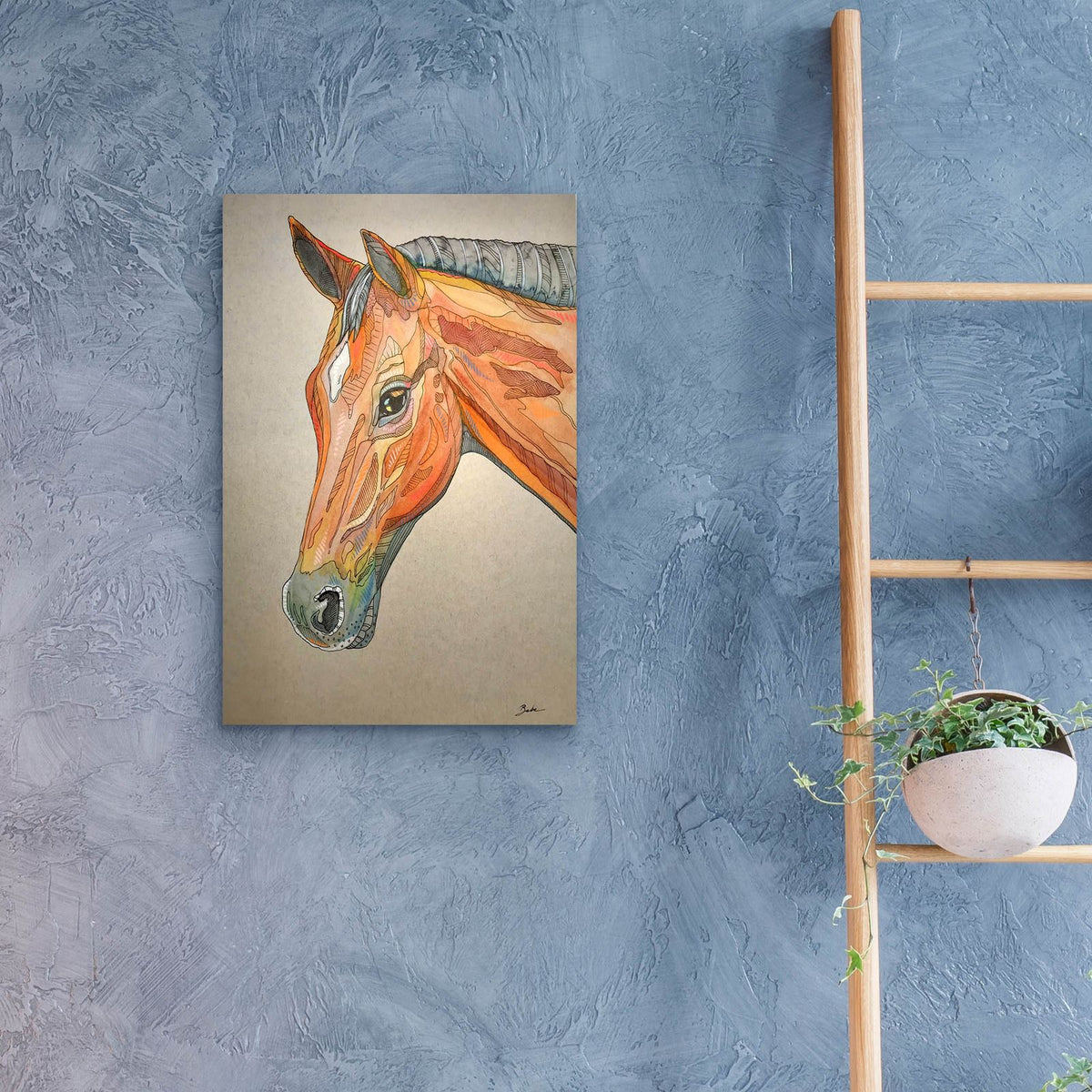 Horse Head 2 by Bebe Keith - 16x24 acrylic wall art in a room
