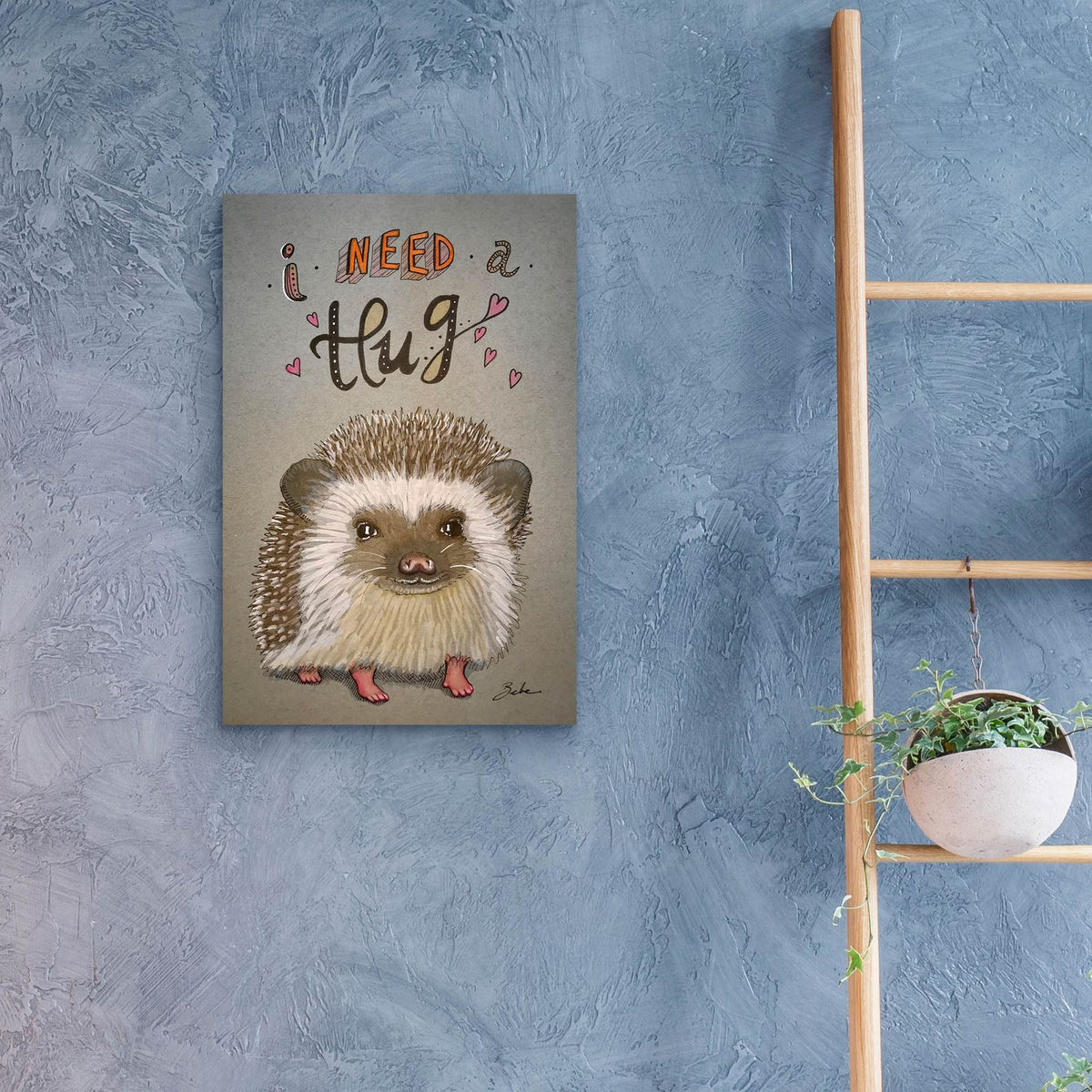 Huggable Hedgy by Bebe Keith - 16x24 acrylic wall art in a room