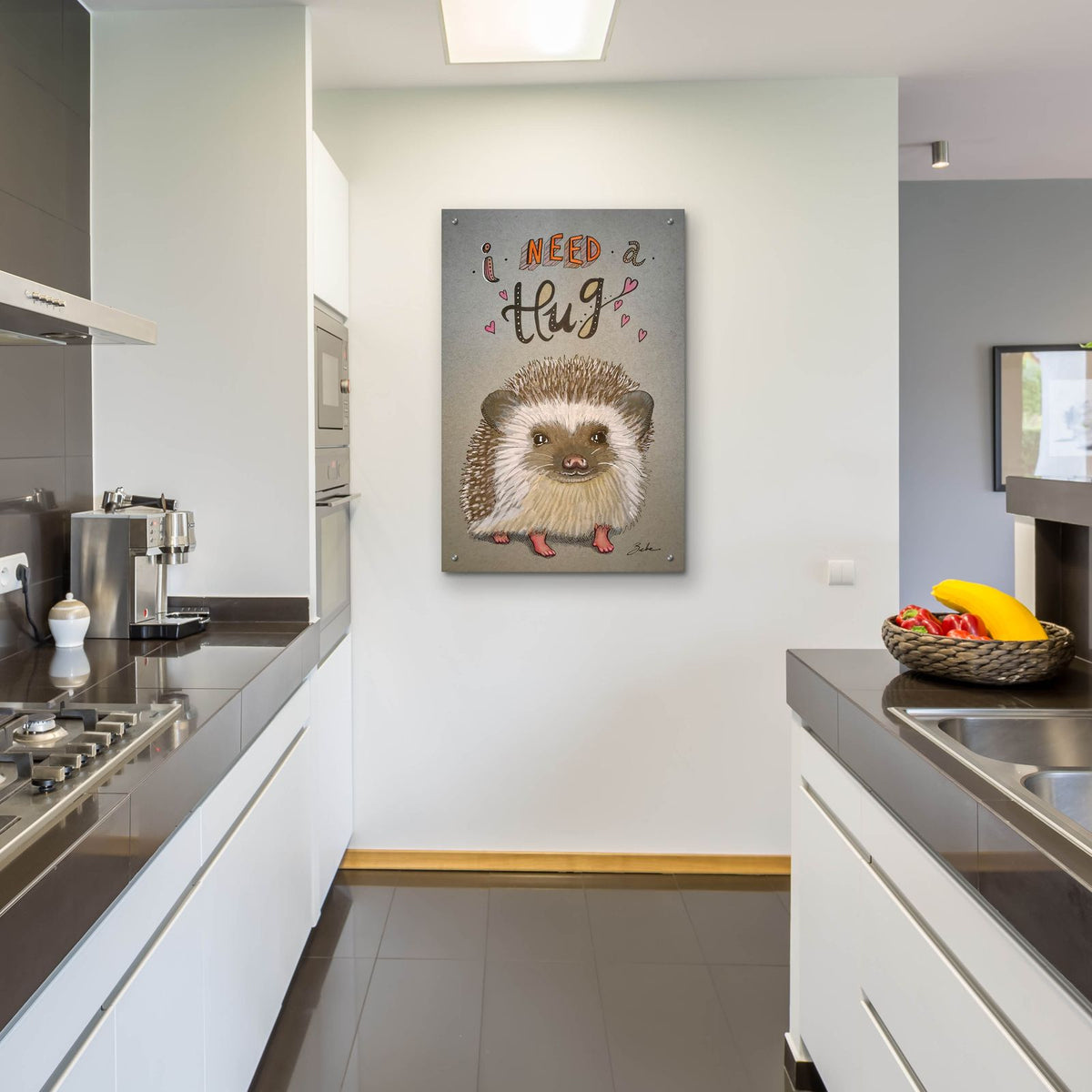 Huggable Hedgy by Bebe Keith - 24x36 acrylic wall art in a room
