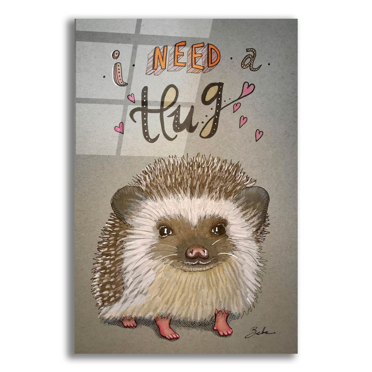 Huggable Hedgy by Bebe Keith acrylic glass wall art